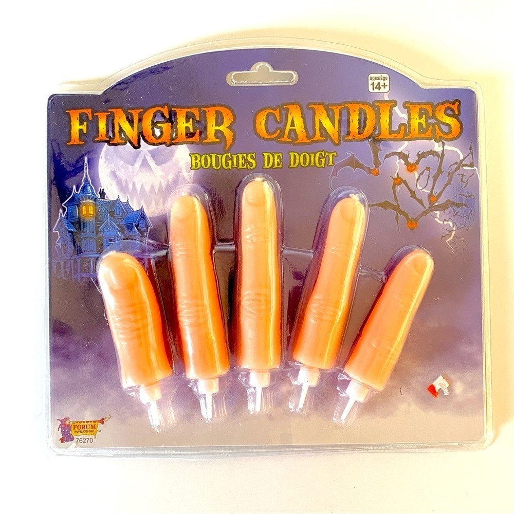 LIFE-SIZED FINGER CANDLES Spooky Prank Novelty Halloween Party Cake Cupcake New!